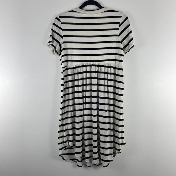 Bellamie Black White Striped Dress Size Small Short Sleeve Basic Scoop neck - Picture 4 of 4